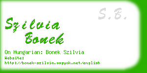 szilvia bonek business card
